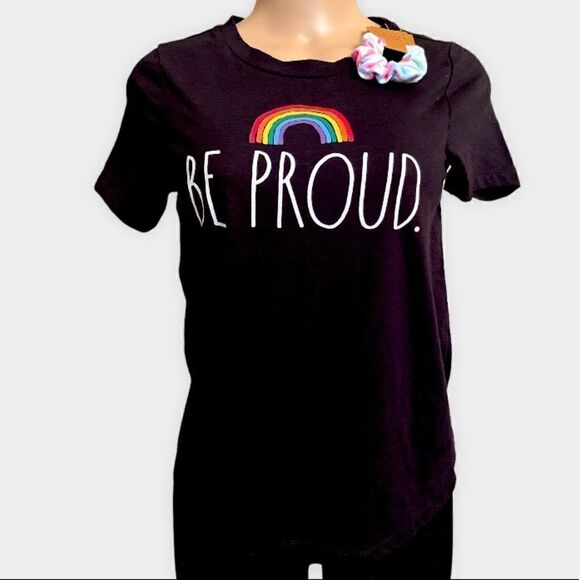 NWT Rae Dunn “Be Proud” Rainbow TShirt Gay Pride XS - Picture 3 of 10